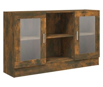 Vitrina boja dimljenog hrasta 120 x 30,5 x 70 cm drvena