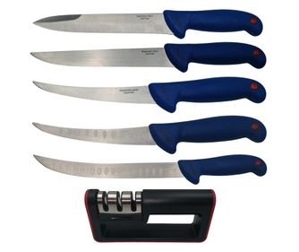 IdeallStore® mesarski set, vbod, navoj, kuharski nož in brusilec, nerjaveče jeklo