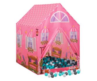 Dětský hrací stan s 250 míčky, růžový, 69x94x104 cm