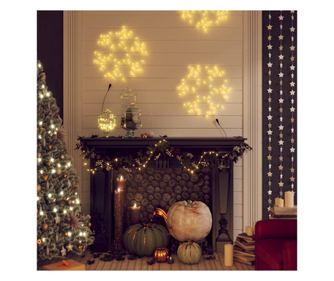 Karácsonyi hópehely LED-figura 2 db. meleg fehér 38x37 cm