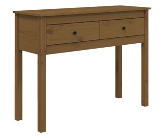 Masa consola, maro miere, 100x35x75 cm, lemn masiv de pin