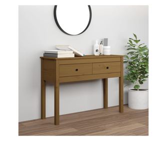 Κονσόλα, μελί καφέ, 100x35x75 εκ., μασίφ ξύλο πεύκου