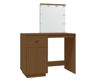 Toaletni stolić s LED svjetlom boja meda 95x50x133,5cm borovina
