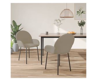 Kuhinjski stol, 2 kosi, svetlo siva, žamet