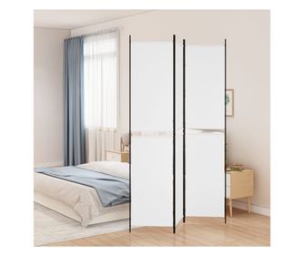 Διαχωριστικό Δωματίου 3 πάνελ, Λευκό, 150x220 εκ., Ύφασμα