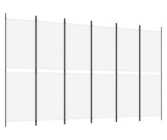 Paravan 6-delni bel 300x180 cm blago