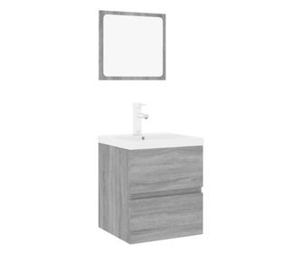 Set de mobilier de baie, gri sonoma, lemn prelucrat