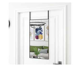 Ajtra szerelhet tkr, fekete, 40x80 cm, veg s alumnium