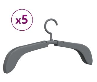 vidaXL Umerașe extensibile, 5 buc., gri