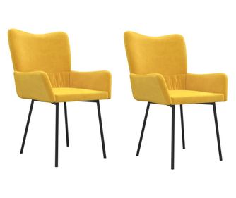 Blagovaonske stolice 2 kom žute baršunaste