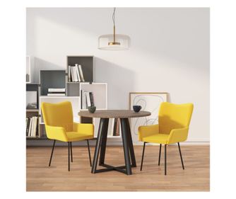 Kuhinjske stolice, 2 kom., žute, baršun