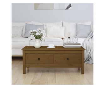 Kavni mizici, medena rjava, 100x50x40 cm, masivno borovo leso