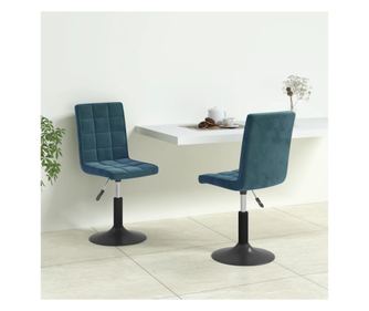 Zakretne kuhinjske stolice, 2 kom., plave, baršun