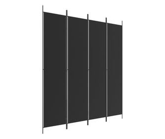Paravan 4-delni 200x220 cm črno blago