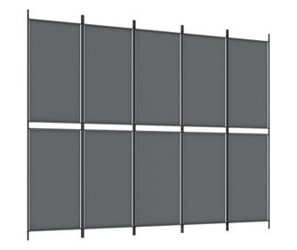 Paravan 5-delni antracit 250x200 cm blago