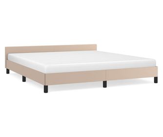 Рамка за легло с табла, капучино, 160x200 см, изкуствена кожа