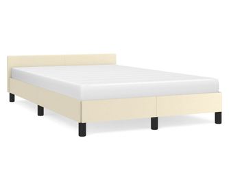Рамка за легло с табла, кремава, 120x200 см, изкуствена кожа