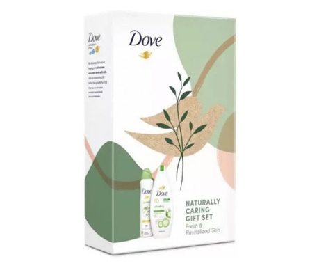 Set Dove Naturally Refreshing: Antiperspirant spray, 150 ml + Gel de dus, 250 ml