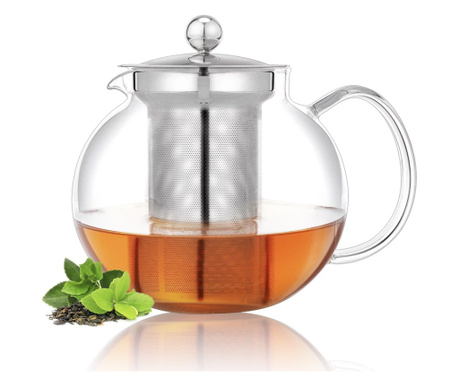 Ceainic cu infuzor, Quasar & Co., recipient pentru ceai/cafea, 650 ml, transparent