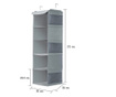 Organizator dulap, Quasar & Co.®, pliabil, 5 rafturi depozitare si 6 buzunare laterale, 30 x 26.5 x 131 cm, gri