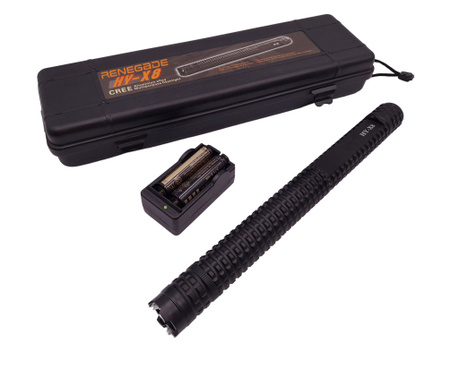 Електрошокова палка и фенерче IdeallStore®, Renegade X8, металик, 35 см, черен, кутия