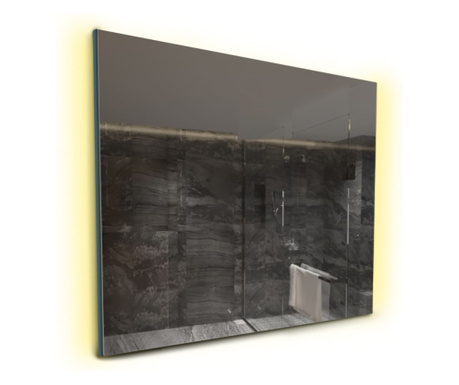 Oglinda LED, patrata, 50x50 cm, Reflect Ambient Model 2, cu lumina LED neutra pentru baie sau dormitor, oglinda ornamentala cu i