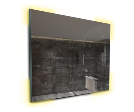Oglinda LED, patrata, 50x50 cm, Reflect Ambient Model 4, cu lumina LED neutra pentru baie sau dormitor, oglinda ornamentala cu i