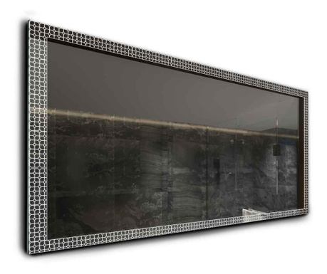 Oglinda LED, orizontala, 140x80 cm, Reflect Official Model 2, cu lumina LED neutra pentru baie sau dormitor, oglinda ornamentala