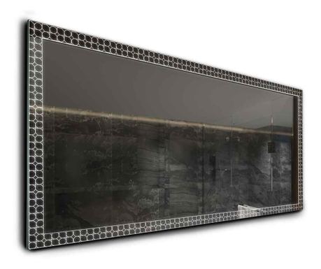 Oglinda LED, orizontala, 90x60 cm, Reflect Official Model 4, cu lumina LED neutra pentru baie sau dormitor, oglinda ornamentala
