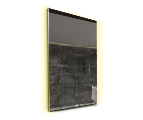 Oglinda LED, verticala, 50x50 cm, Reflect Ambient Model 2, cu lumina LED neutra pentru baie sau dormitor, oglinda ornamentala cu