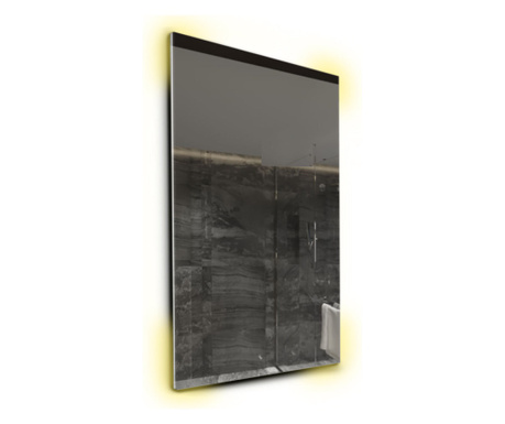 Oglinda LED, verticala, 50x50 cm, Reflect Ambient Model 4, cu lumina LED neutra pentru baie sau dormitor, oglinda ornamentala cu