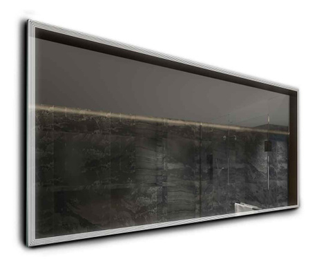 Oglinda LED, orizontala, 130x90 cm, Reflect Edge Model 1, cu lumina LED neutra pentru baie sau dormitor, oglinda ornamentala cu