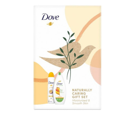 Setul Dove Naturally Mosturizing contine: Antiperspirant spray, 150 ml + Gel de dus, 225 ml