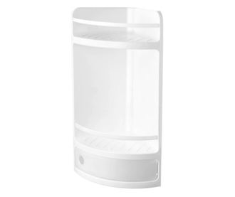 Etajera baie de colt, plastic, 50 x 28 x 19 cm, alb, CB2253