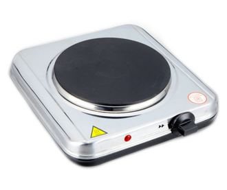 Plita electrica Rosberg R51445BRS, 2000W, Manual control, Argintiu
