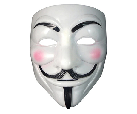 Маска IdeallStore®, Anonymous Vendetta, пластмаса, универсален размер, бял