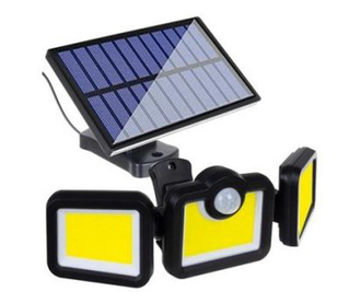 Lampa solara de perete, LED, cu senzor de miscare, 3 moduri iluminare, 1.8 W, 6000 lm, IP67, 28x9 cm, Izoxis 