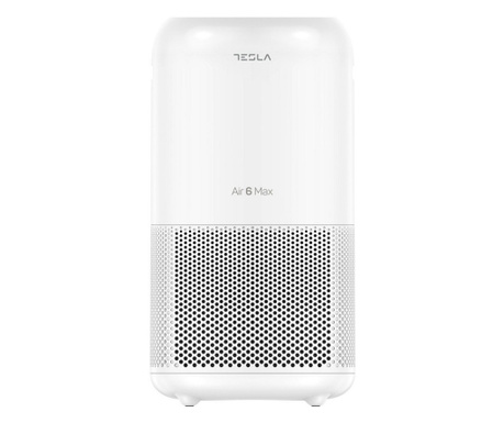 Пречиствател на въздух Tesla Tapa MAX 6, Smart, Wi-Fi, HEPA филтър, Таймер, До 48 м2, Бял