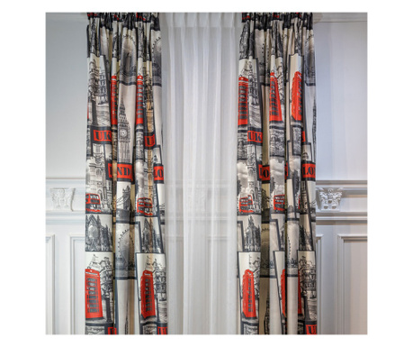 Set Complet Perdea + Draperie pentru fereastra London, 500 cm