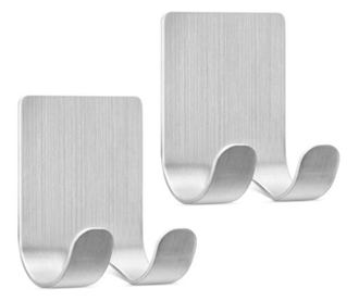 Set 2 Suporti autoadezivi pentru aparat de ras, Kwmobile, Argintiu, Zinc, 53125.01