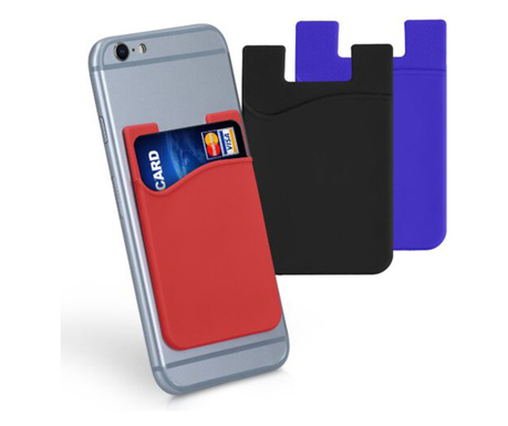 3 Bankkártya-borító készlet telefonhoz, Kwmobile, Multicolor, szilikon, 49594.04