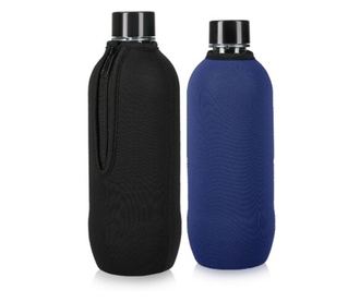 Комплект от 2 хладилни якета за бутилки SodaStream, Kwmobile, черно/синьо, неопрен, 58832.02