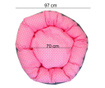Culcus pentru caine/pisica, model buline, roz, 97 cm