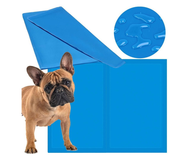 Подложка с охлаждащ ефект за куче/котка, водоустойчива, синя, размер M, 40x30 см, Springos