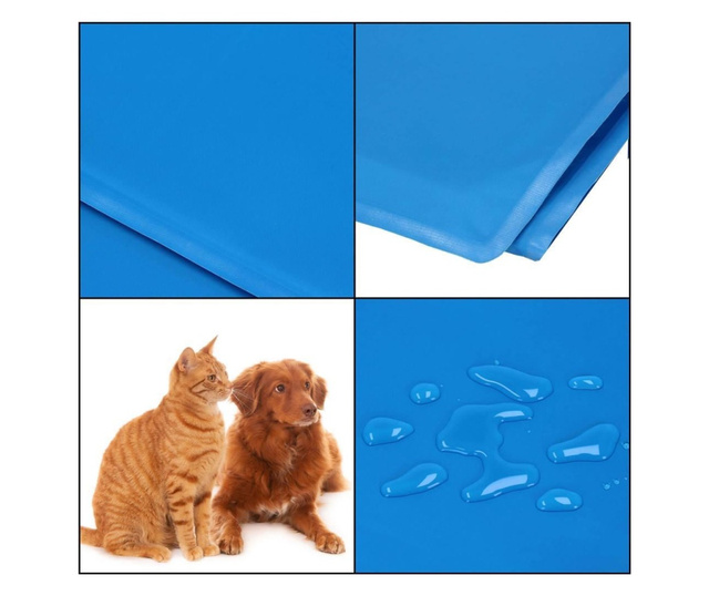 Постелка с охлаждащ ефект за куче/котка, водоустойчива, синя, размер L, 50x40 см, Springos