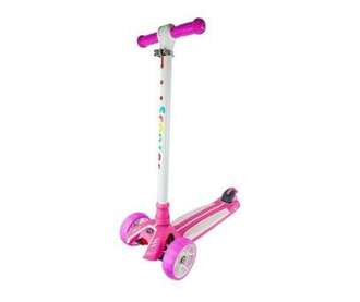 Детска тротинетка, метална рамка, 3 колела, със спирачка, розова