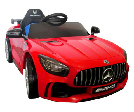 Електрическа кола с дистанционно, джанти от EVA пяна и кожена седалка Mercedes GTR MCT - Червена