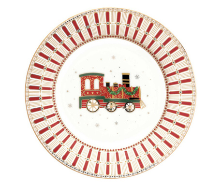 Karácsonyi porcelán desszertes tányér Polar Express