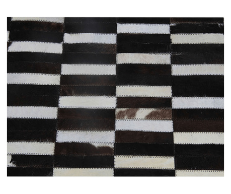 KOND Covor din piele de lux, maro/negru/alb, mozaic, 201x300, piele SFAT 6