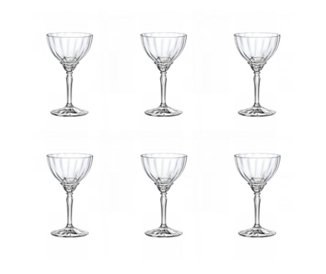 BORMIOLI ROCCO FLORIAN Set 6 pahare martini, sampanie, 240ml, D9,7xh16,4cm